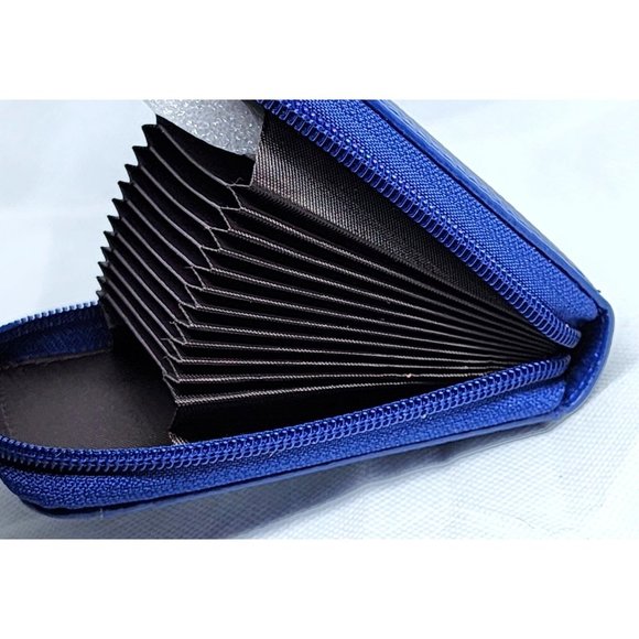 Unisex Credit Card Wallet With Zipper, Genuine Leather RFID Credit Card Holder - Picture 10 of 16